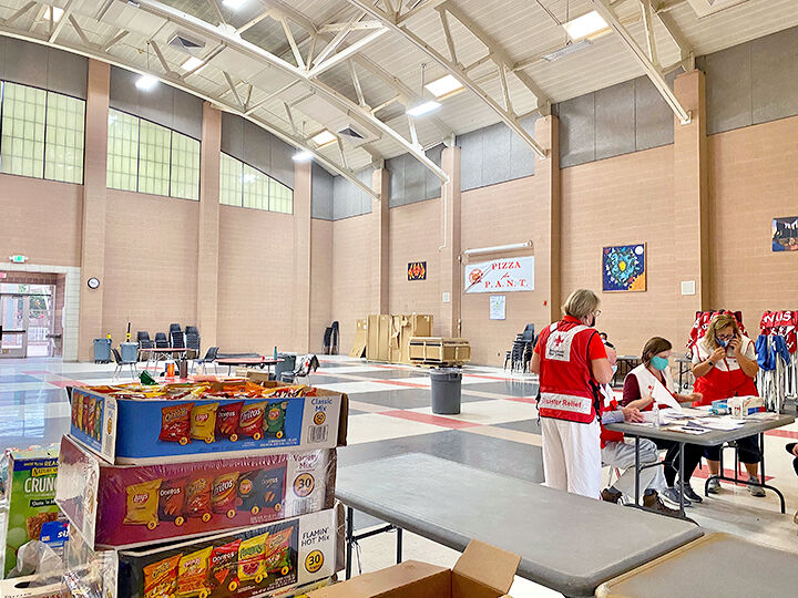 Red Cross at REV to help evacuees.